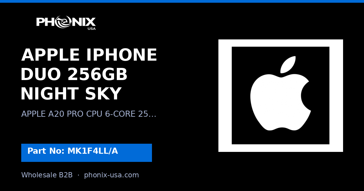 APPLE IPHONE DUO 256GB NIGHT SKY | MK1F4LL/A | Wholesale B2B | Phonix...